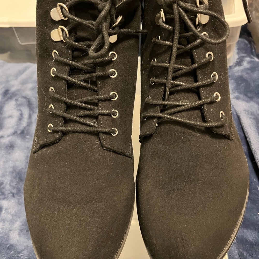 Black Lace-Up Ankle Boots  TORRID